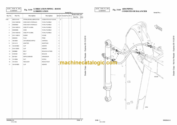 Doosan DX225LC-5 Excavator Parts Manual (Serial Number 1001 and Up) - Image 3