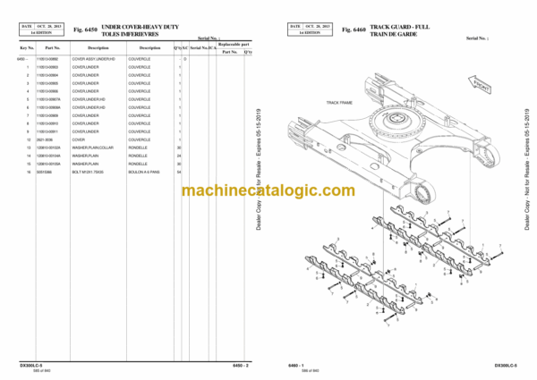 Doosan DX300LC-5 Excavator Parts Manual (Serial Number 1001 thru 1057) - Image 4