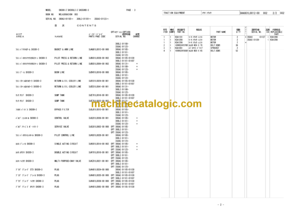 Sumitomo SH300-3, SH300LC-3, SH350HD-3 Hydraulic Excavator Parts Manual (WCLA300A31BH) - Image 2