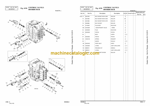 Doosan DX230LC Excavator Parts Manual (Serial Number 5001 and Up) - Image 2