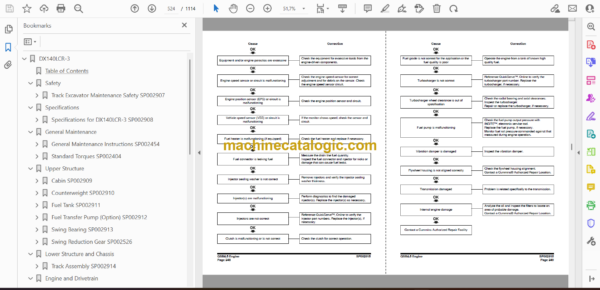 Doosan DX140LCR-3 Hydraulic Excavator Shop Manual (Serial Number 1001 and Up) - Image 2