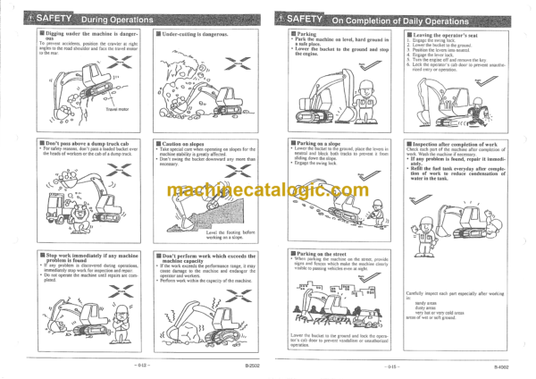 Sumitomo SH450LHD 2B Hydraulic Excavator Operators Manual - Image 3