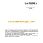 Daewoo Solar S220LC-V Excavator Operation and Maintenance Manual (Serial Number 0001 and Up)