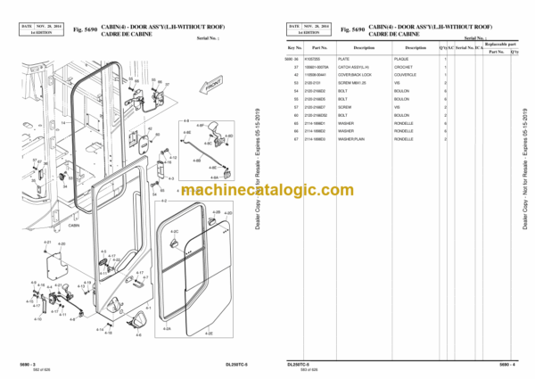 Doosan DL250TC-5 Wheel Loader Wheel Loader Parts Manual (Serial Number 10001 and Up) - Image 4
