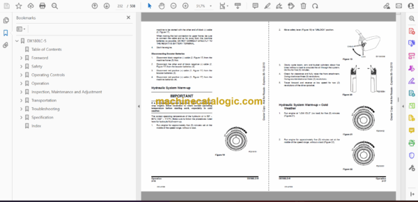 Doosan DX180LC-5 Excavator Operation and Maintenance Manual (Serial Number 1001 and Up) - Image 2