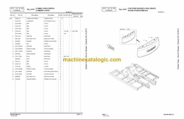 Doosan S290LC-V Excavator Parts Manual (Serial Number 1001 and UP) - Image 4