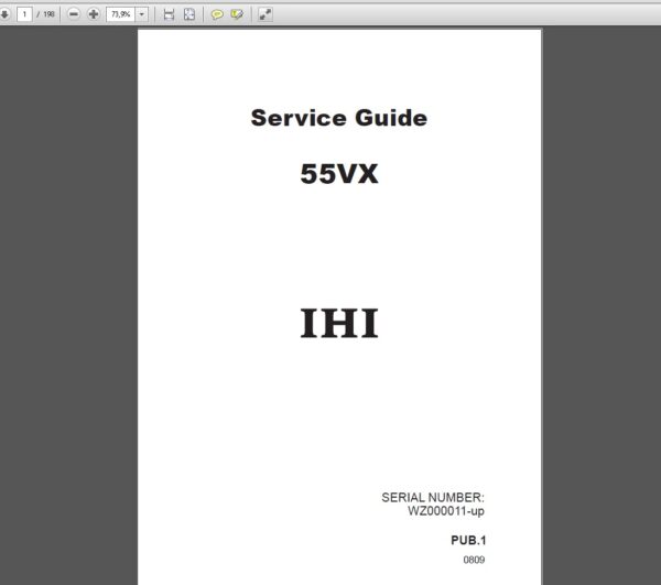 IHI Hydraulic Excavator Service, Parts, Operator Manual PDF DVD - Image 6