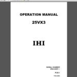 IHI Hydraulic Excavator operation manual