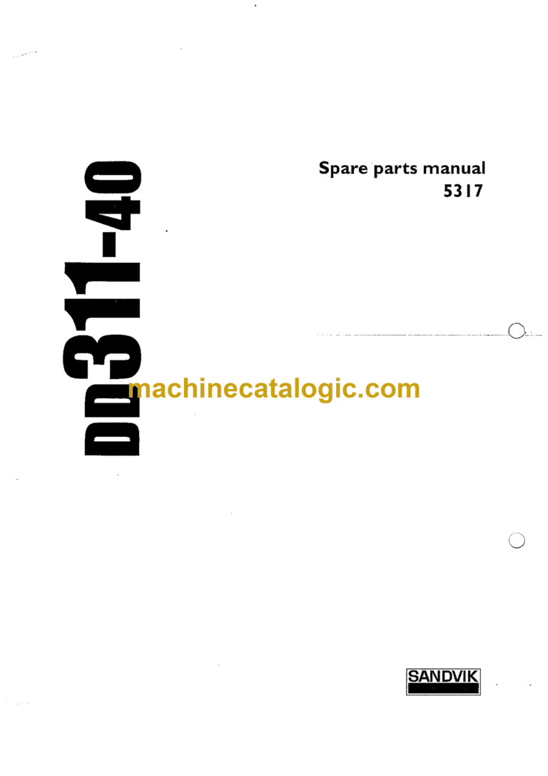 Sandvik DD311-40 Drill Rig Parts Manual (5317)