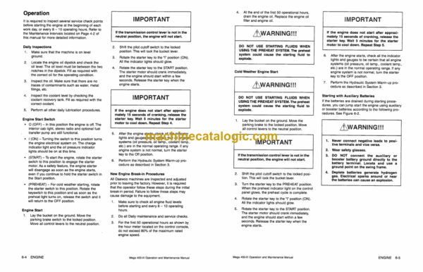 Daewoo Mega 400-3 Wheel Loader Operation and Maintenance Manual (Serial Number 0001 and Up) - Image 2