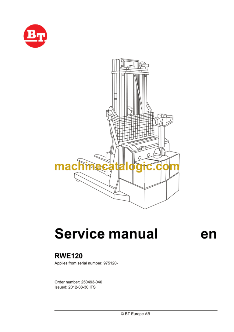 BT RWE120 Pedestrian Stacker Master Service Manual