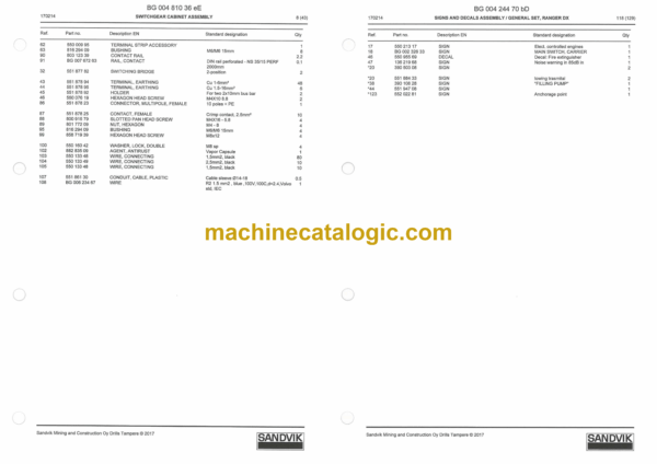 Sandvik Ranger DX800 Drill Rig Parts Manual (47041-2017) - Image 3