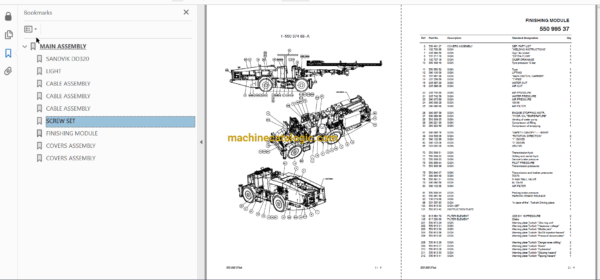 Sandvik DD320-40 Drilling Rig Full Documents (Service, Operator, Maintenance Manual and Parts Catalog) [108D13667] - Image 4