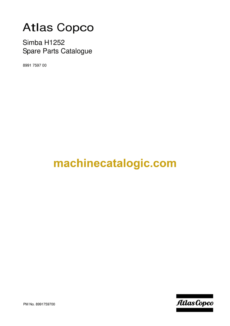 Atlas Copco H1254 Simba Parts Manual