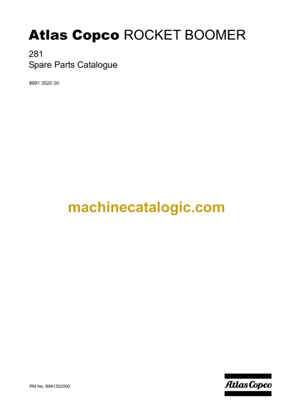Atlas Copco 281 Rocket Boomer Parts Manual