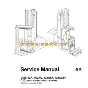 BT VCE150A, 150AC, 125ASF, 125ACSF Very Narrow Aisle Truck Master Service Manual