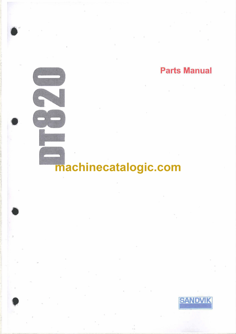 Sandvik DT820 Drill Rig Parts Manual (113D19946-1)