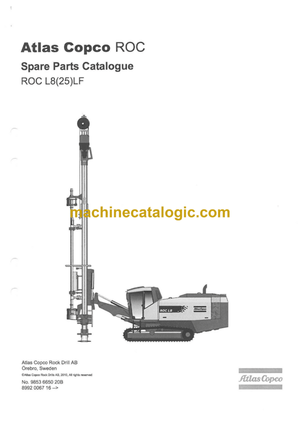 Atlas Copco L8(25)LF ROC Parts Manual