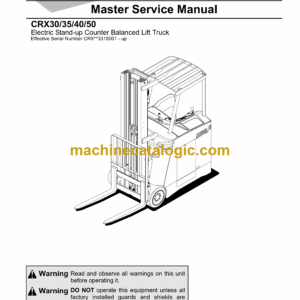 BT CRX30, CRX35, CRX40, CRX50 Electric Stand-up Lift Truck Master Service Manual