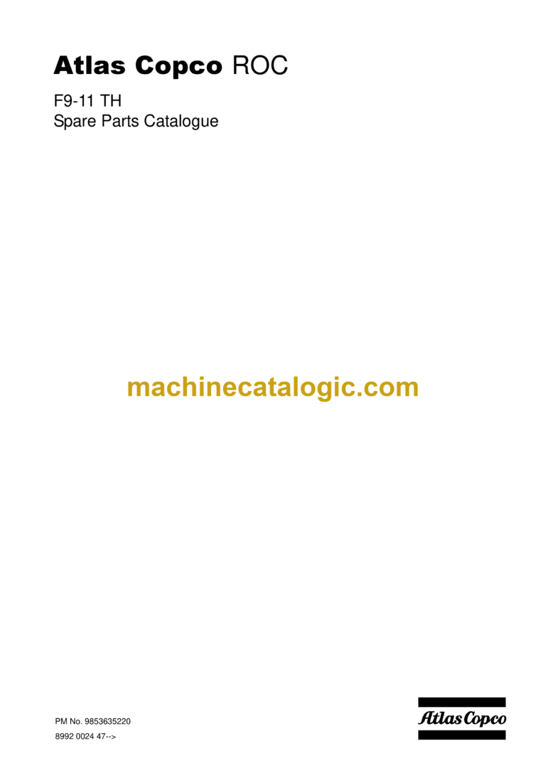 Atlas Copco F9-11TH ROC Parts Manual