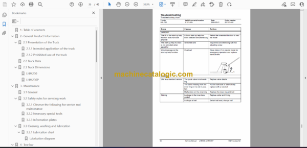 BT LHM230, LHM230P Hand Pallet Truck Master Service Manual - Image 2