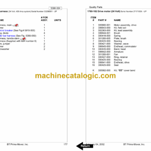 BT RMX, HMX Reach Truck Quality Parts Manual