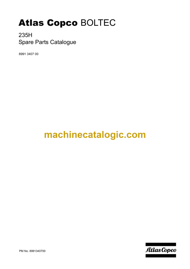 Atlas Copco 235H Boltec Parts Manual