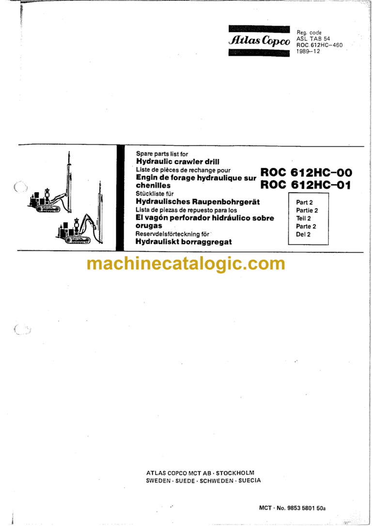 Atlas Copco 612HC-00, 612HC-01 ROC Parts Manual
