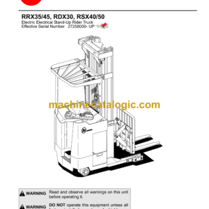 BT RRX35, RRX45, RDX30, RSX40, RSX50 Stand-Up Rider Forklift Master Service Manual