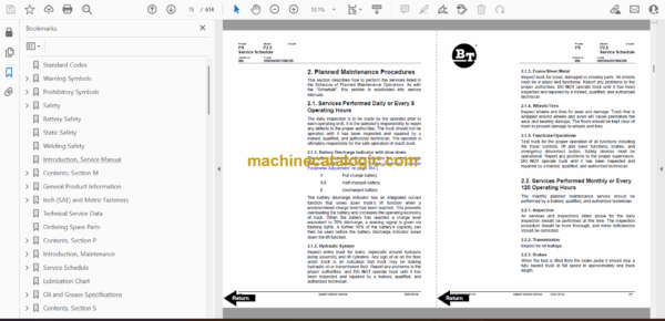 BT RRX35, RRX45, RDX30, RSX40, RSX50 Stand-Up Rider Forklift Master Service Manual - Image 2