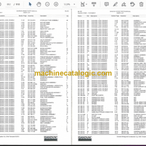 Sandvik DT820 Drill Rig Parts Manual (113D19946-1)