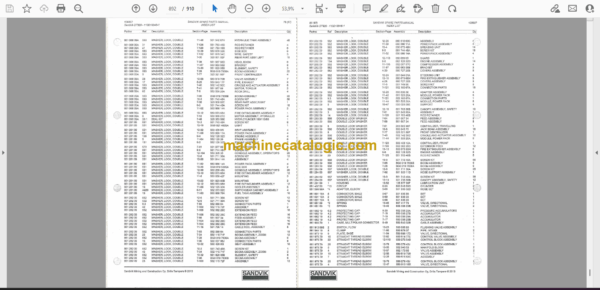 Sandvik DT820 Drill Rig Parts Manual (113D19946-1) - Image 2