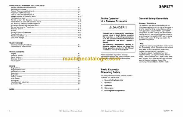 Daewoo Solar 130-3 Excavator Operation and Maintenance Manual (Serial Number 0022 and Up) - Image 4