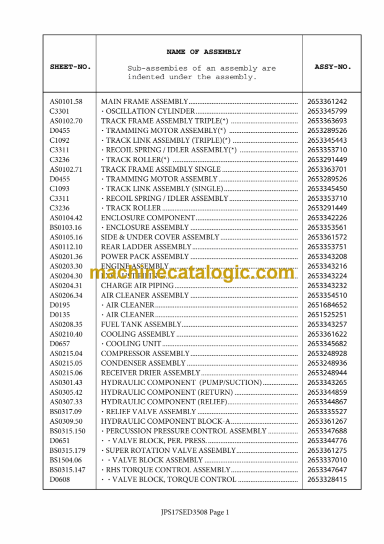 Atlas Copco T45 PowerROC Parts Manual