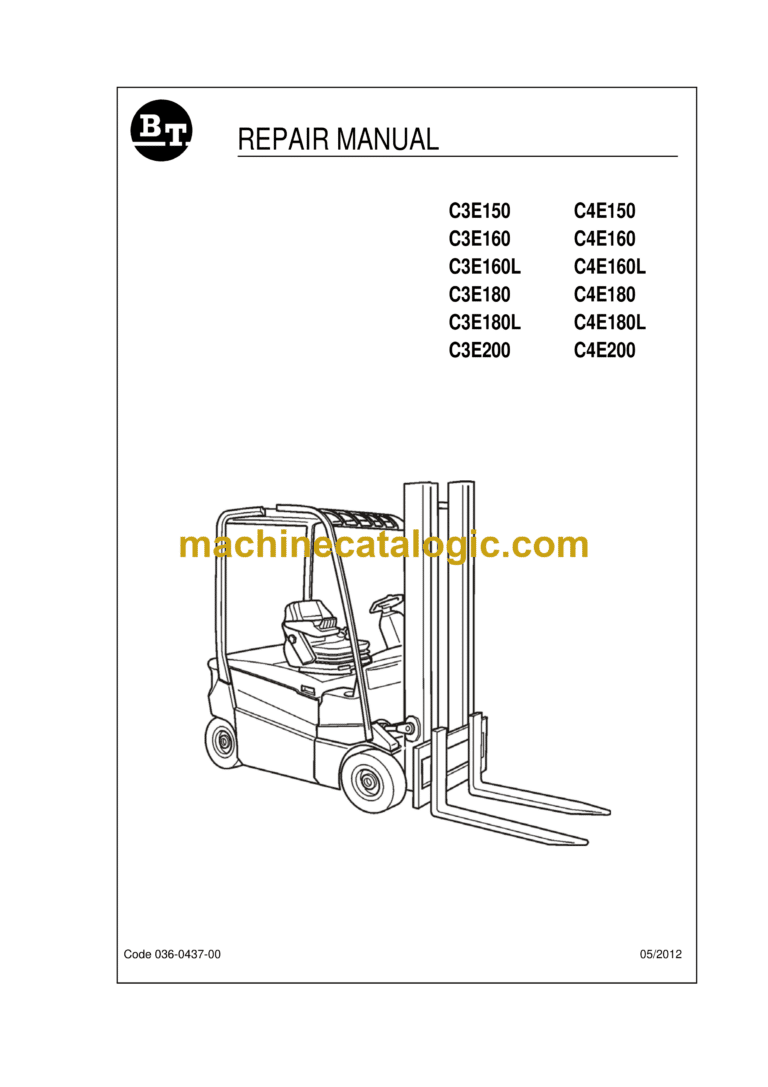 BT C3E150, C4E150, C3E160, C4E160, C3E160L, C4E160L, C3E180, C4E180, C3E180L, C4E180L, C3E200, C4E200 Forklift Repair Manual