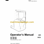 BT RR B2, RR B6 Reach Truck Operators Manual
