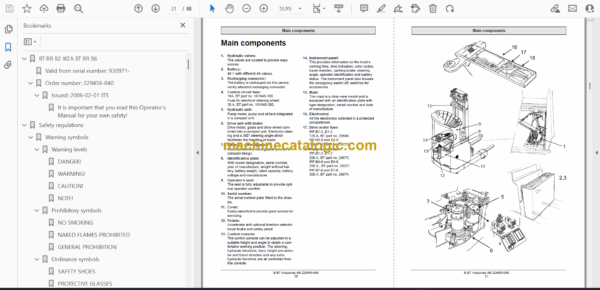 BT RR B2, RR B6 Reach Truck Operators Manual - Image 2