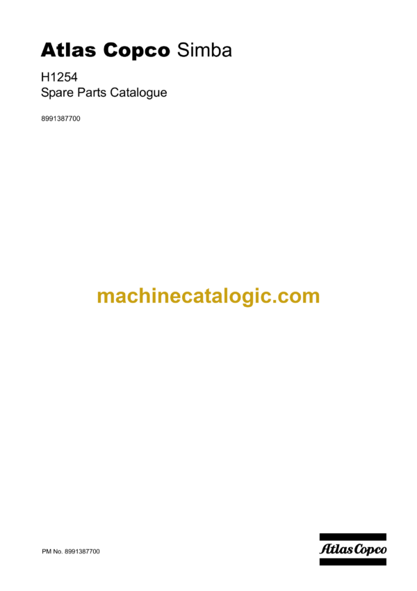 Atlas Copco H1254 Simba Parts Manual