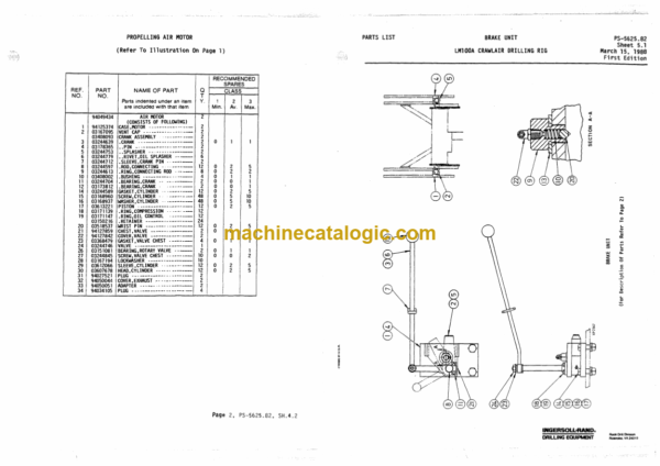 Ingersoll Rand LM100A Crawler Drilling Rig Parts Manual (BI860080) - Image 2