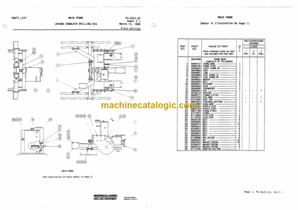 Ingersoll Rand LM100A Crawler Drilling Rig Parts Manual (BI860080) - Image 4