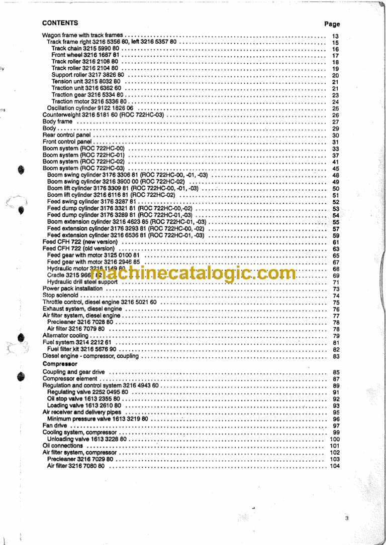 Atlas Copco 742HC ROC Parts Manual