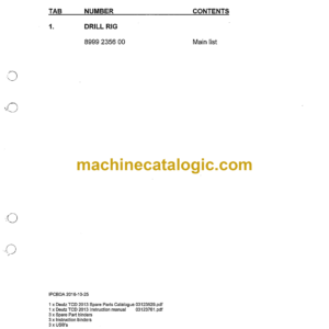Atlas Copco S1D Boomer Parts Manual