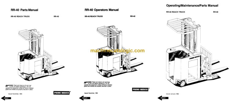BT RR34B Rider Truck Operator and Parts Manual