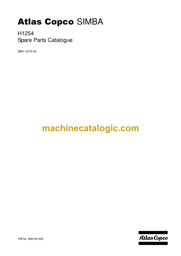 Atlas Copco H1254 Simba Parts Manual