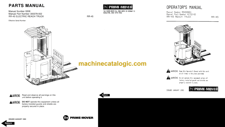 BT RR40B Rider Truck Full Manual (Service, Parts and Operators Manual)