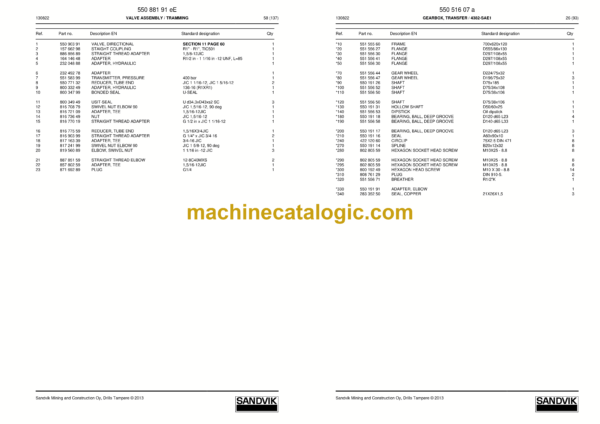 Sandvik DP1500i Drill Rig Parts Manual (113T16795-1) - Image 2