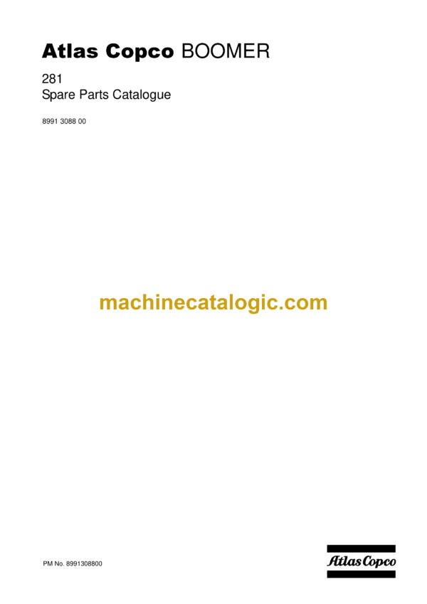Atlas Copco 281 Boomer Parts Manual
