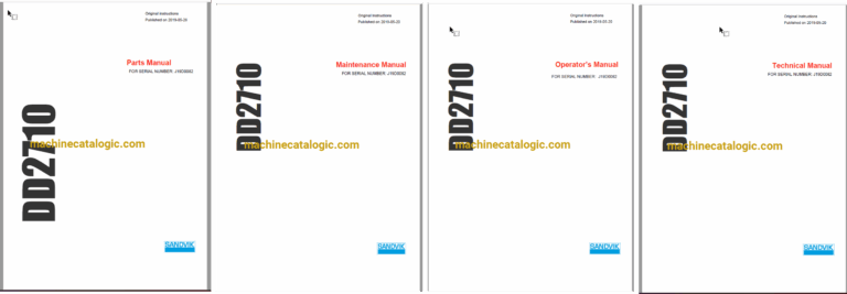 Sandvik DD2710 Drilling Rig Full Documents (Service, Operator, Maintenance Manual and Parts Catalog) [J19D0082]