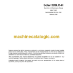 Daewoo Solar 220LC-3 Excavator Operation and Maintenance Manual (Serial Number 0001 thru 1038)