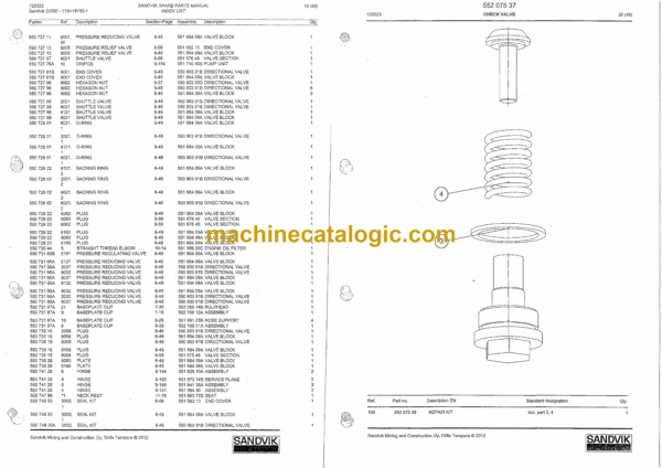 Sandvik DI550 Drill Rig Parts Manual (112H18783-1) - Image 3
